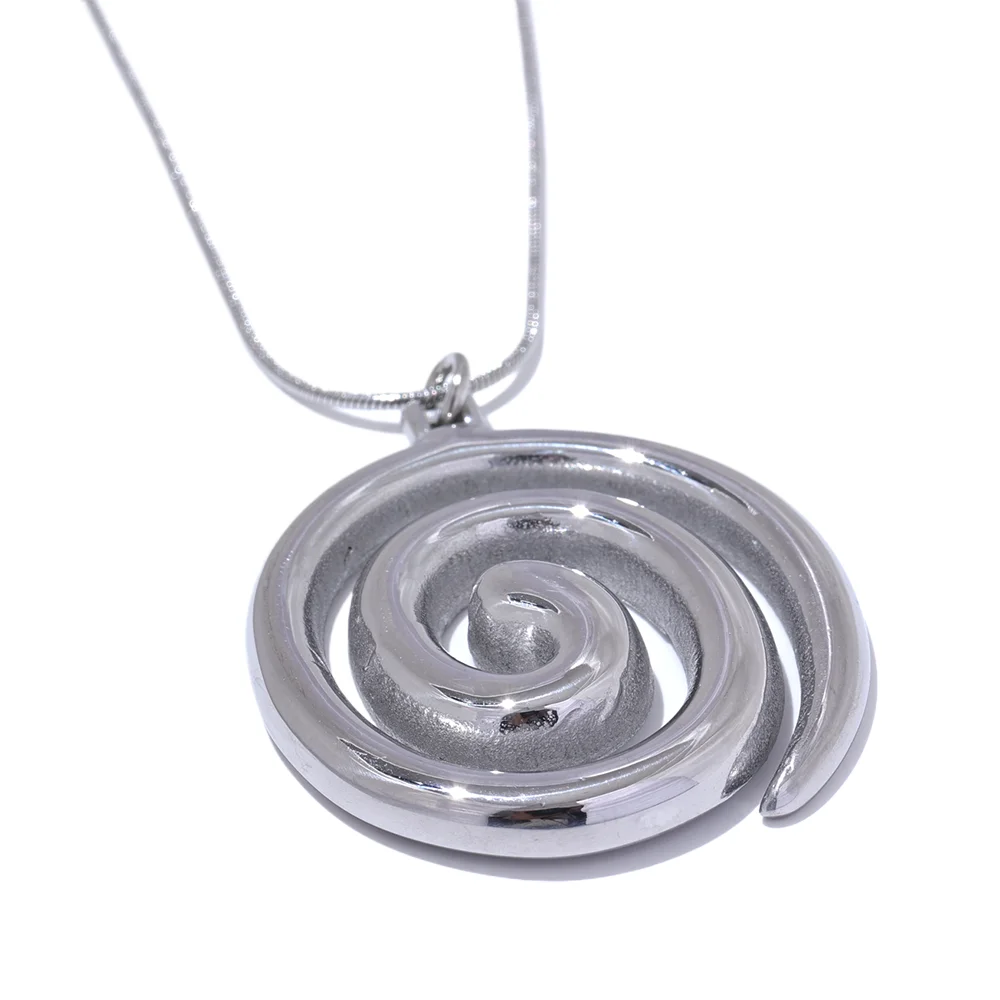 Trendy Steel Circle Pendant Necklace