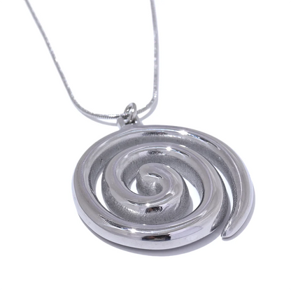 Trendy Steel Circle Pendant Necklace