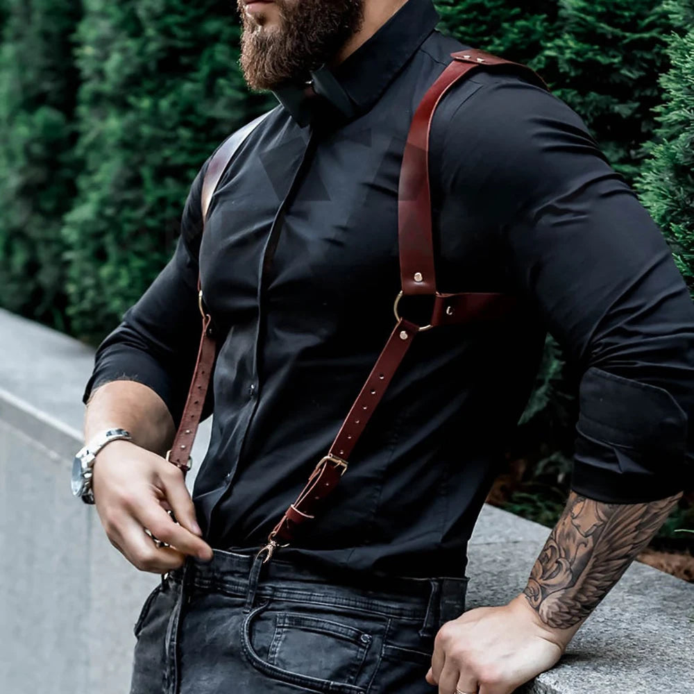 Leather Shoulder Straps Suspenders