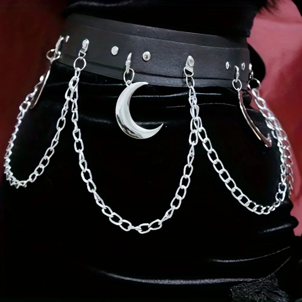 Moon Fringe Goth Belt