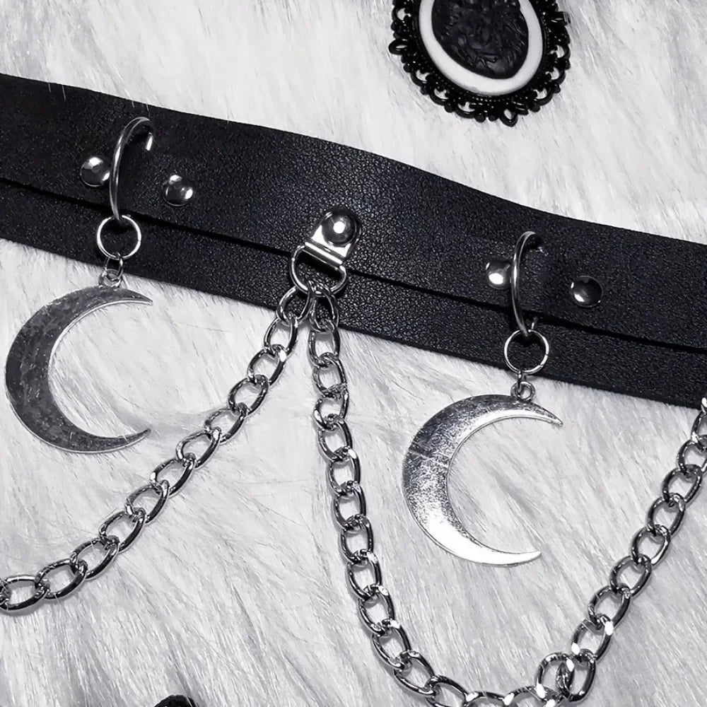 Moon Fringe Goth Belt