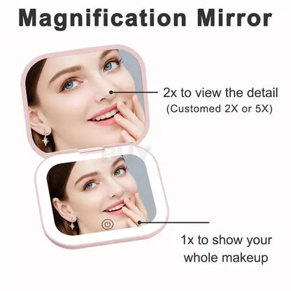 Portable LED Pocket Makeup Mirror