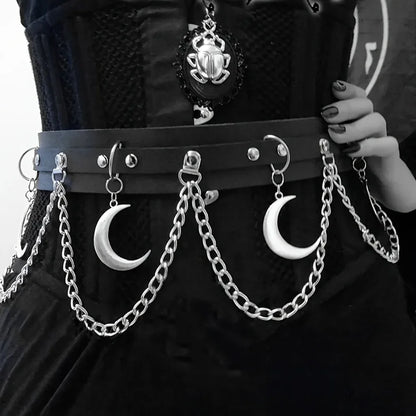 Moon Fringe Goth Belt