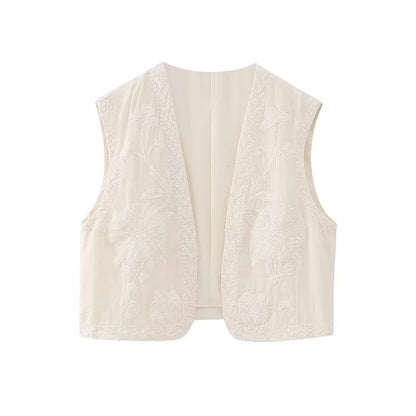 Vintage Floral Embroidered Vest