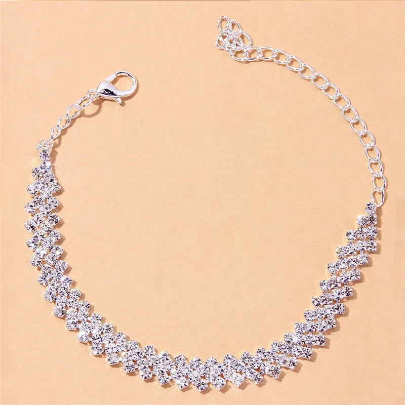 Sparkling Silver Anklet