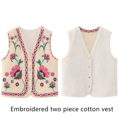 Vintage Floral Embroidered Vest