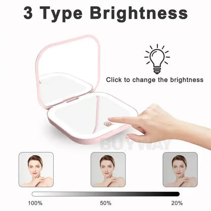 Portable LED Pocket Makeup Mirror